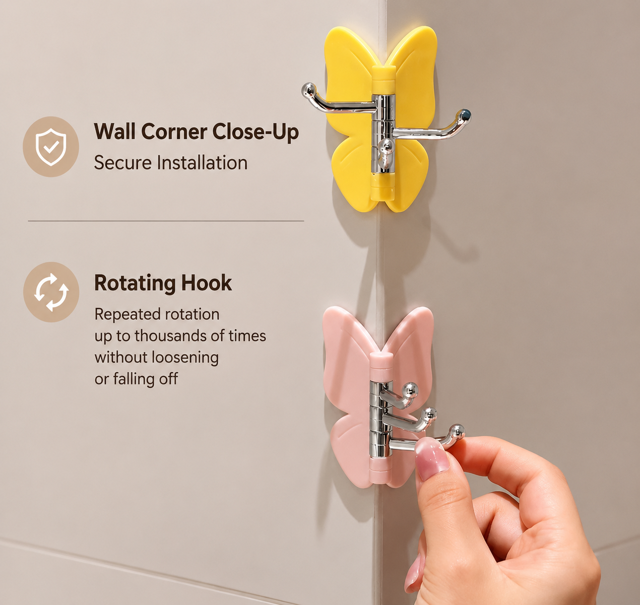 Rotating Butterfly Wall Hook