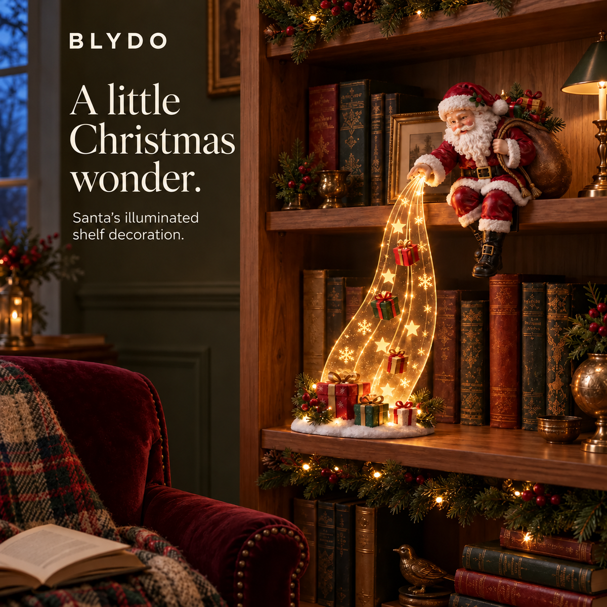Blydo™ Christmas Santa Shelf Light Decor