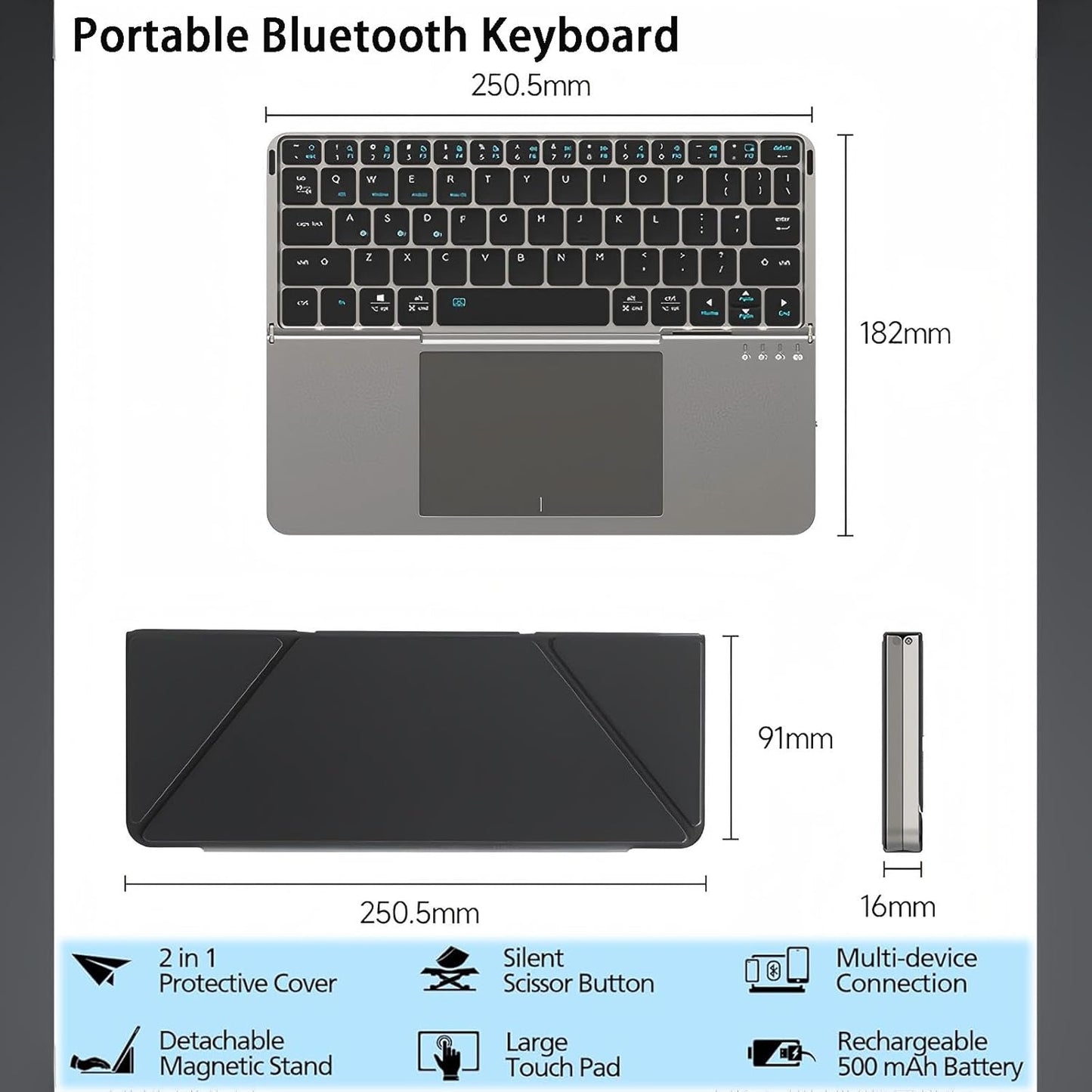 Blydo™ 3 in 1 foldable ipad keypad
