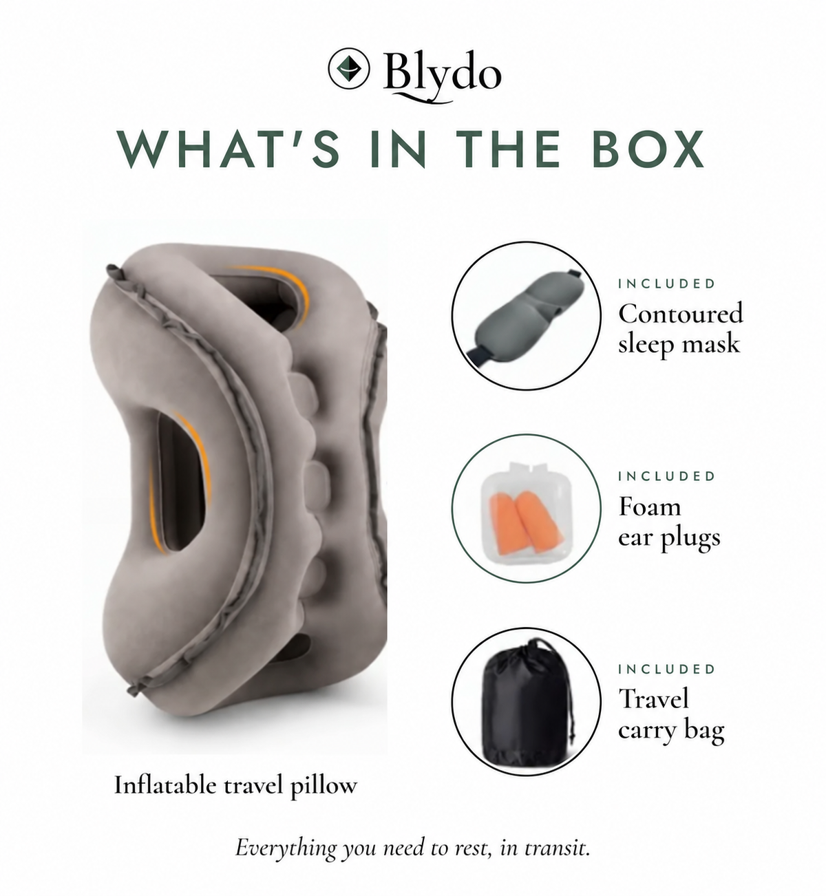 Blydo™ Inflatable Neck Pillow for Head Rest