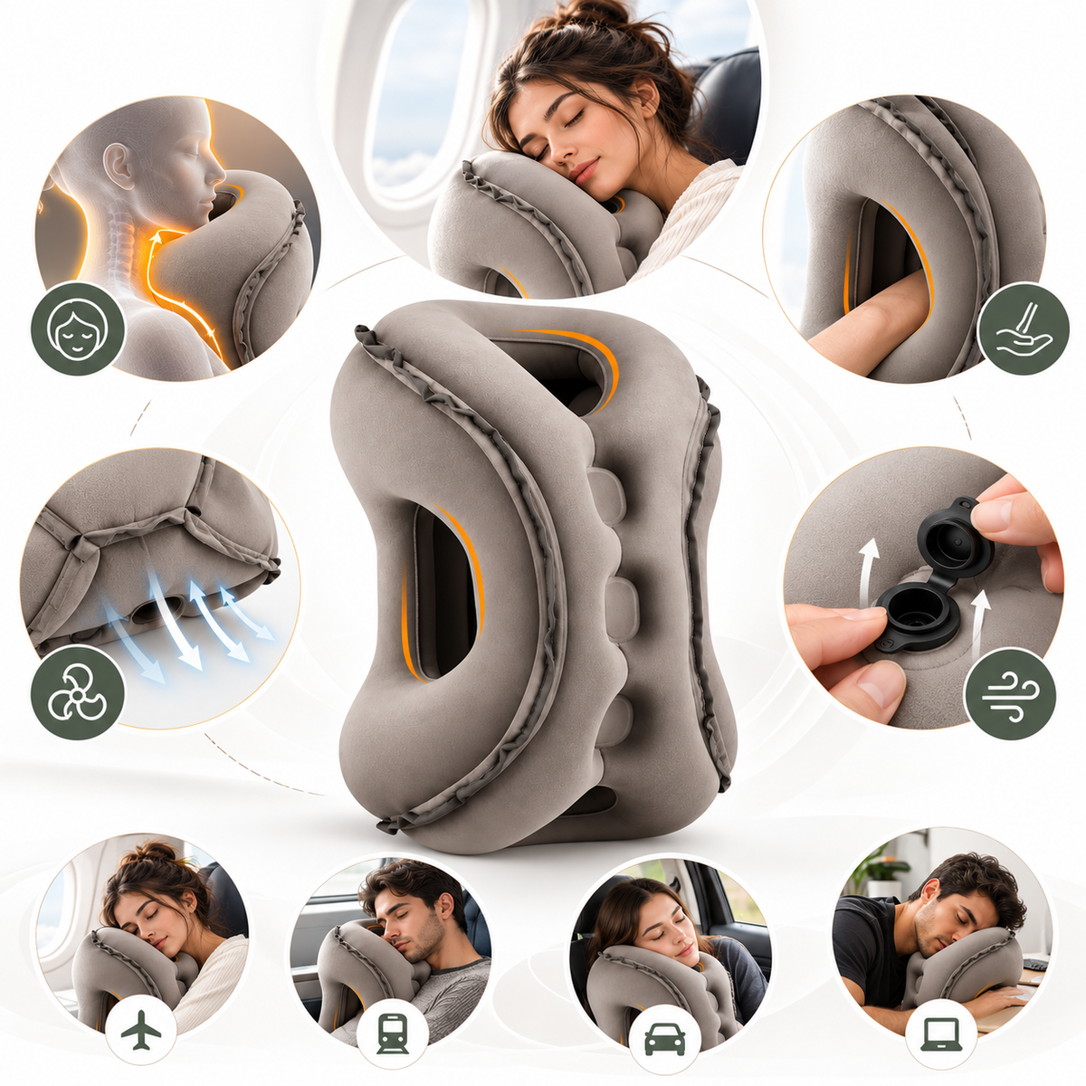 Blydo™ Inflatable Neck Pillow for Head Rest